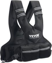 VEVOR Adjustable Weighted Vest, 11-20lb/20-32lbs/35lbs/40lbs Weight Vest with 6 Ironsand Weights and Reflective Stripe, Workout Equipment for Strength Training Running Jogging