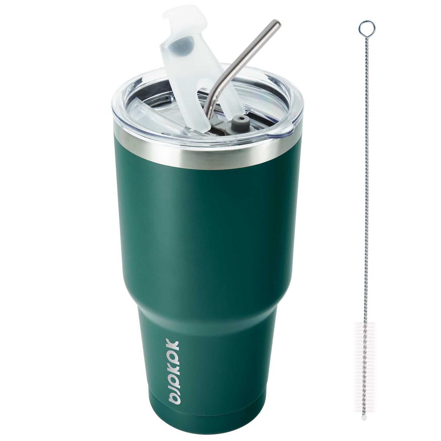 BJPKPK Insulated Stainless Steel Tumbler, Coffee Cup with Lid and Straw, Double Wall Vacuum Travel Mug, Powder Coated Leakproof Tumbler Cup,Oasis