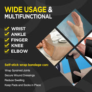 OK TAPE 12 Rolls Self Adhesive Bandage Wrap, Elastic Athletic Tape, Self Stick Bandage Tape, Vet Wrap, Medical Wrap for Wrist, Feet, 2" x 5 Yards - White