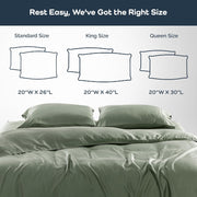 Olive + Crate Tencel Eucalyptus Pillowcases - 100% Tencel Lyocell Cooling Pillow Cases for Hot Sleepers - Hypoallergenic, Moisture-Wicking, Silk Alternative, Vegan - King Size Set of 2 [Moss]