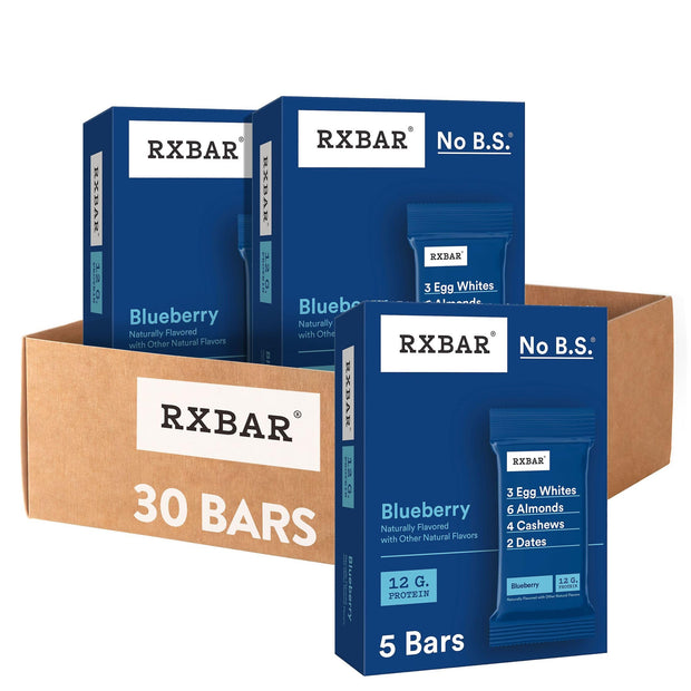 RXBAR Protein Bars, Protein Snack, Snack Bars, Blueberry, 22oz Box (12 Count)