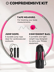 Weighted Exercise Hoop for Adults, 2.2lb Detachable Fitness Hoop, Adjustable Hoop with Jump Rope, Tape Measure and Carry Bag, Home Gym Workout