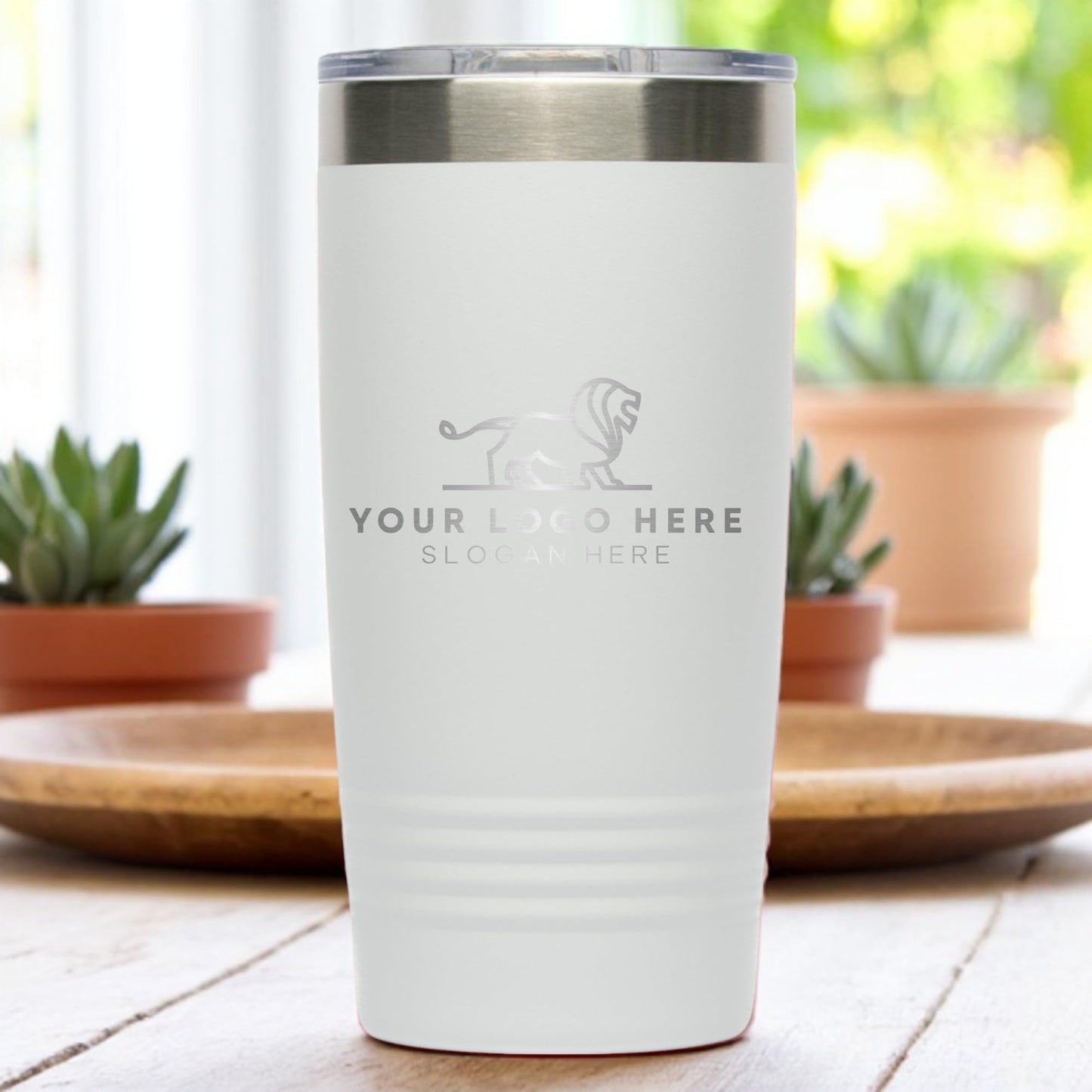 20oz Stainless Steel Tumbler - Upload Your Logo, Custom Engraved, Double Wall Vacuum Insulated Travel Mug, Ideal for Corporate Gifts, Events, and Sports Teams