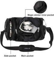 Small Sports Gym Bag Workout Lightweight Duffel Bags for Men and Women Black X-Small