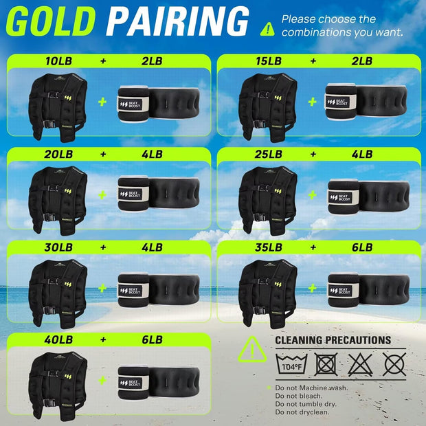 Weighted Vest Men 10lb/15lb/20lb/25lb/30lb/35lb/40lb Weight Vest with Ironsand for Strength Training Running Walking Workout