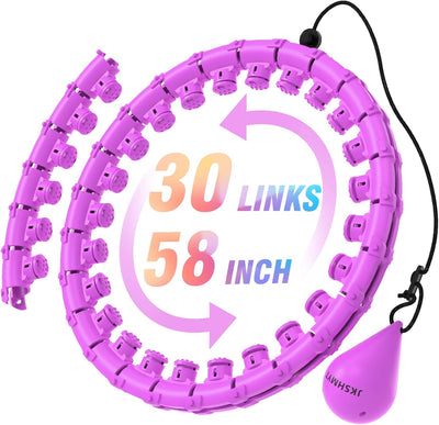 JKSHMYT Weighted Hula Circle Hoops for Adults Weight Loss, Infinity Fit Hoop Plus Size, 30 Detachable Links, Exercise Hoop for Women and Beginners