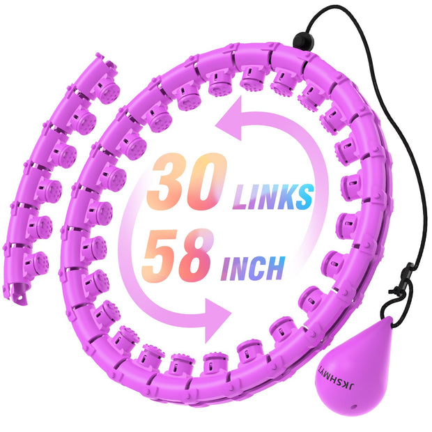 JKSHMYT Weighted Hula Circle Hoops for Adults Weight Loss, Infinity Fit Hoop Plus Size, 30 Detachable Links, Exercise Hoop for Women and Beginners