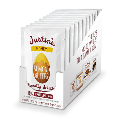Justin's Honey Almond Butter Squeeze Packs, Gluten-free, Non-GMO, Sustainably Sourced, 1.15 Ounce (10 Pack)