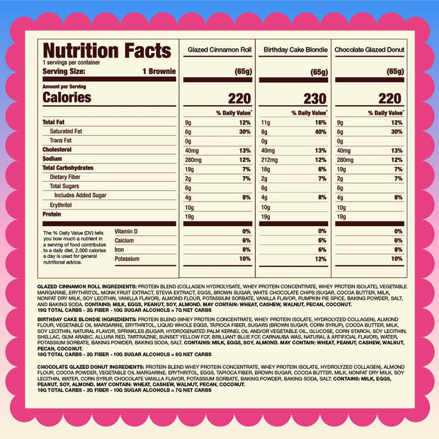 Prime Bites Protein Brownie from Alpha Prime Supplements | High Protein, Collagen Fortified Low Sugar Treat | Delicious Snack | 12 Bars per Box (Variety Pack)