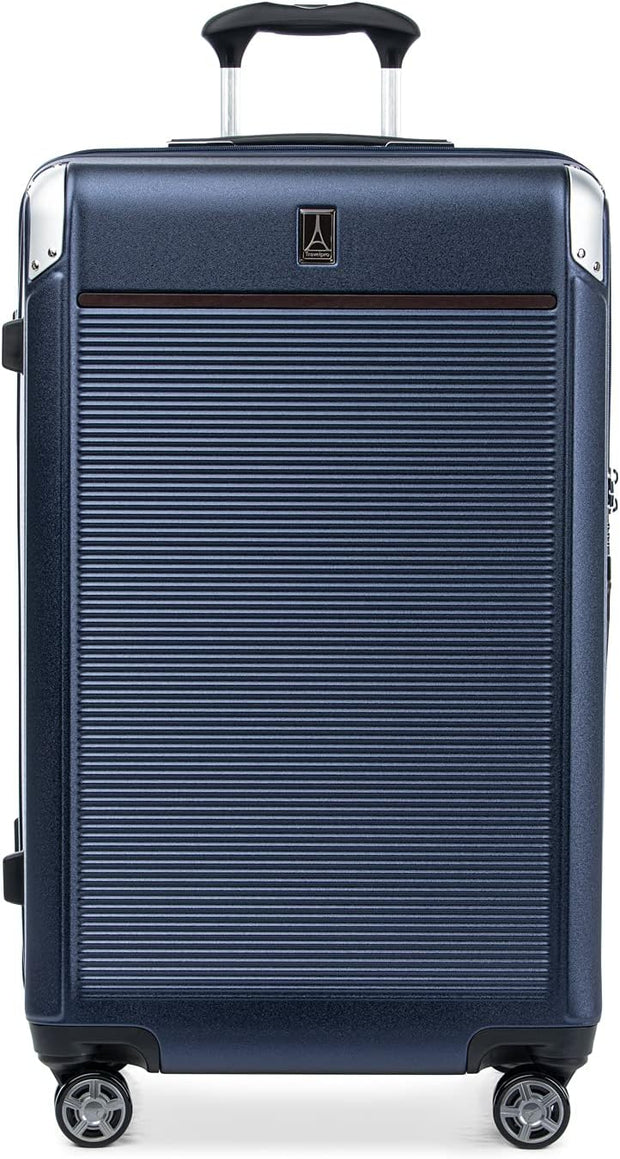 Travelpro Platinum Elite Hardside Expandable Checked Luggage, 8 Wheel Spinner, TSA Lock, Hard Shell Polycarbonate Suitcase, True Navy Blue, Checked Large 28-Inch