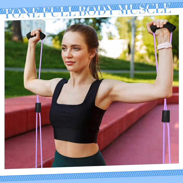 Poen Home Pilates Kit for Women Pilates Equipment Ring and Ball Set with Stretching Strap 8 Resistance Bands Non Slip Socks Gym Back Bags Exercise Equipment for Workout