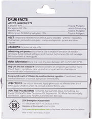 ZEN Hemp Balm for Relief, Hemp Oil Extract for Joints, Back, Neck and Elbows, Hemp Infused Topical Cream - 0.7 oz (Pack of 1)