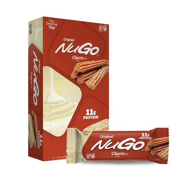 NuGo Protein Bar, Vanilla Yogurt, 11g Protein, 170 Calories, Gluten Free, 1.76 Ounce each, 15 Count (Pack of 1)