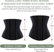 YIANNA Latex Long Torso Waist Trainer for Women Tummy Control Underbust Waist Cincher Corset Sport Girdle Body Shaper