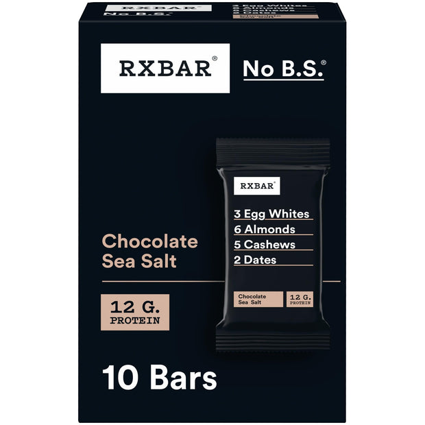 RXBAR Protein Bars, Protein Snack, Snack Bars, Chocolate Sea Salt, 22oz Box (12 Count)