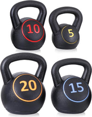 ZENY Kettlebell Sets, 4-Piece Kettlebells 5lb, 10lb, 15lb, 20 lb, Kettle Bell Weights for Dumbbel Weights Exercise, Strength Strainging Kettlebells, Home Gym, Full Body Workout Equipment