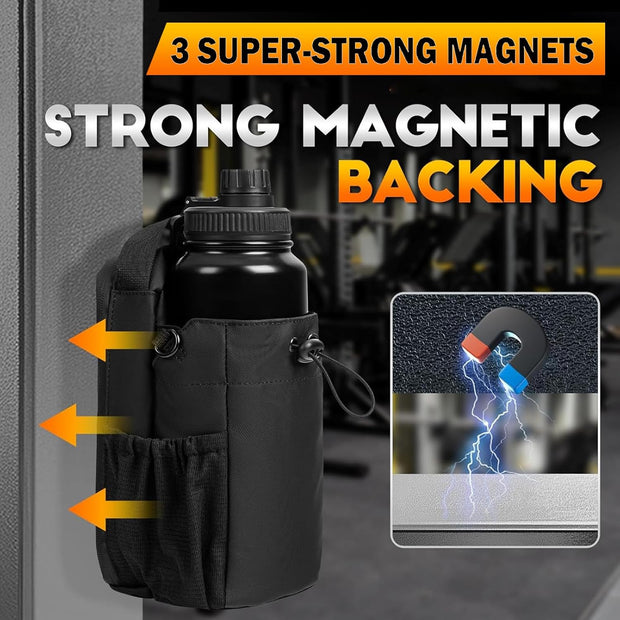 Magnetic Gym Bag for Men and Women Magnetic Bottle Bag with Secure Attachment for Gym, Travel and Workouts Design Keeps Belongings Clean and Organized Fits Water Bottles, Phone Essentials