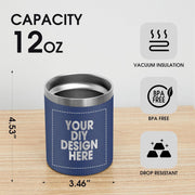 Personalized Custom Tumbler Print in USA 12oz Stainless Steel Travel Coffee Cup with Lid & Straw Double Wall Insulated Mug With Colorful Text Logo Photo