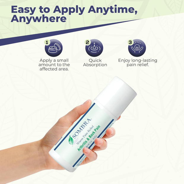 Sombra Warm Pain Relief Gel, Warm Relief for Arthritis and Chronic Pain Pre-Workout Muscle Rub Vegan Formula Free of Artificial Fragrances, Dyes, NSAIDs, Wax, Petroleum, Alcohol - 4oz Jar