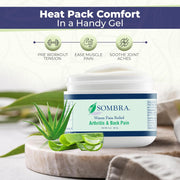Sombra Warm Pain Relief Gel, Warm Relief for Arthritis and Chronic Pain Pre-Workout Muscle Rub Vegan Formula Free of Artificial Fragrances, Dyes, NSAIDs, Wax, Petroleum, Alcohol - 4oz Jar