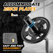 Olympic EZ Curl Barbell Bar 47", 2-Inch Curl Bar for Weight Lifting,Hip Thrusts,Squat,Biceps-Home Gym Weight Bar, Chrome Curling Bar for 2 Inch Weight Plates -2 Spring Collars(500lb Weight Capacity)