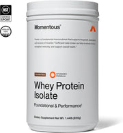 Momentous | Essential Grass-Fed Whey Protein Isolate, 24 Servings Per Pouch for Essential Everyday Use, Gluten-Free, NSF Certified (Chocolate)