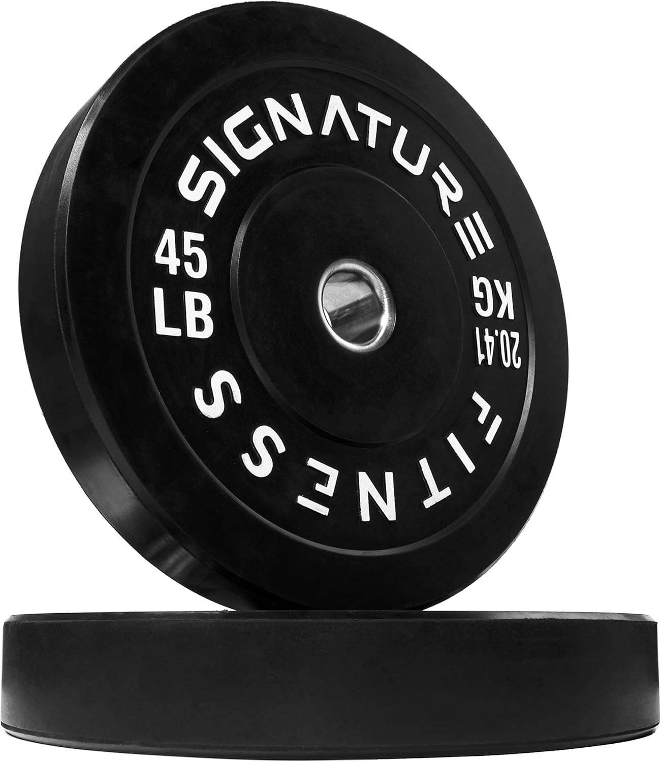 2" Olympic Bumper Plate Weight Plates with Steel Hub, 45LB, Pair