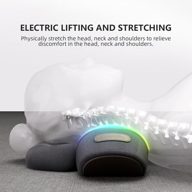 Pillow Traction Massager 2025 New for Neck Hump - 3-in-1 Cervical Neck Pillow with Heat Therapy, Memory Foam for Neck Pain Relief, Ergonomic Massager for Shoulder Back (Gray)