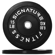 Olympic Barbell 2-Inch Rubber Bumper Plate Weight Set for Strength Training, Multiple Options