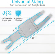 Vive Compression Knee Ice Wrap - Reusable Brace with Air Pump - Hot/Cold Therapy for Men, Women, Pain Relief, Swelling and Recovery Support - Adjustable and Inflatable Pack for Sports Injury Sprains