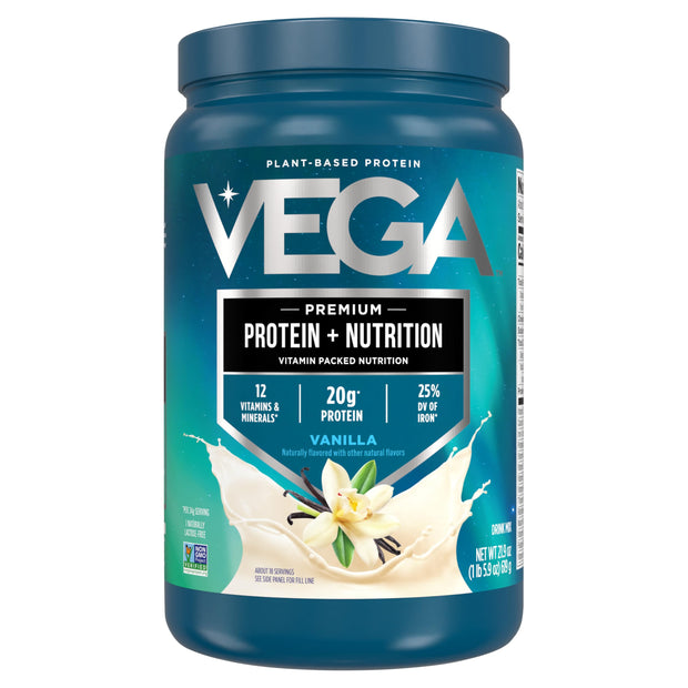 Vega Original Essential Protein - 25g Plant-Based Protein, Creamy Chocolate, 20 Servings, Vegan Non-GMO Drink Mix, Smoothie & Shake Ready, Gluten Free, Dairy Free, 32.5oz (Packaging May Vary)