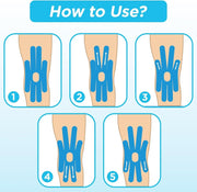 OK TAPE One-Structure K-Tape Patches | Precut for Knee Kinesiology Tape | Pain Relief and Accessories | 10 Pcs and Beige