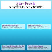 Zero Trace Travel Deodorant Wipes - 60 Count- 24 Hour Odor Control - Aluminum Free Hypoallergenic Deodorant For Women and Men - Individually Wrapped Underarm & Body Wipes - Uscented Bare Fresh