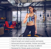 Weighted Jump Rope Workout-1LB Professional Skipping Rope with Adjustable Length and Silicone Comfortable Grips,Heavy Jumpropes Adults Fitness Women Men,Cardio Boxing Endurance Training Exercise