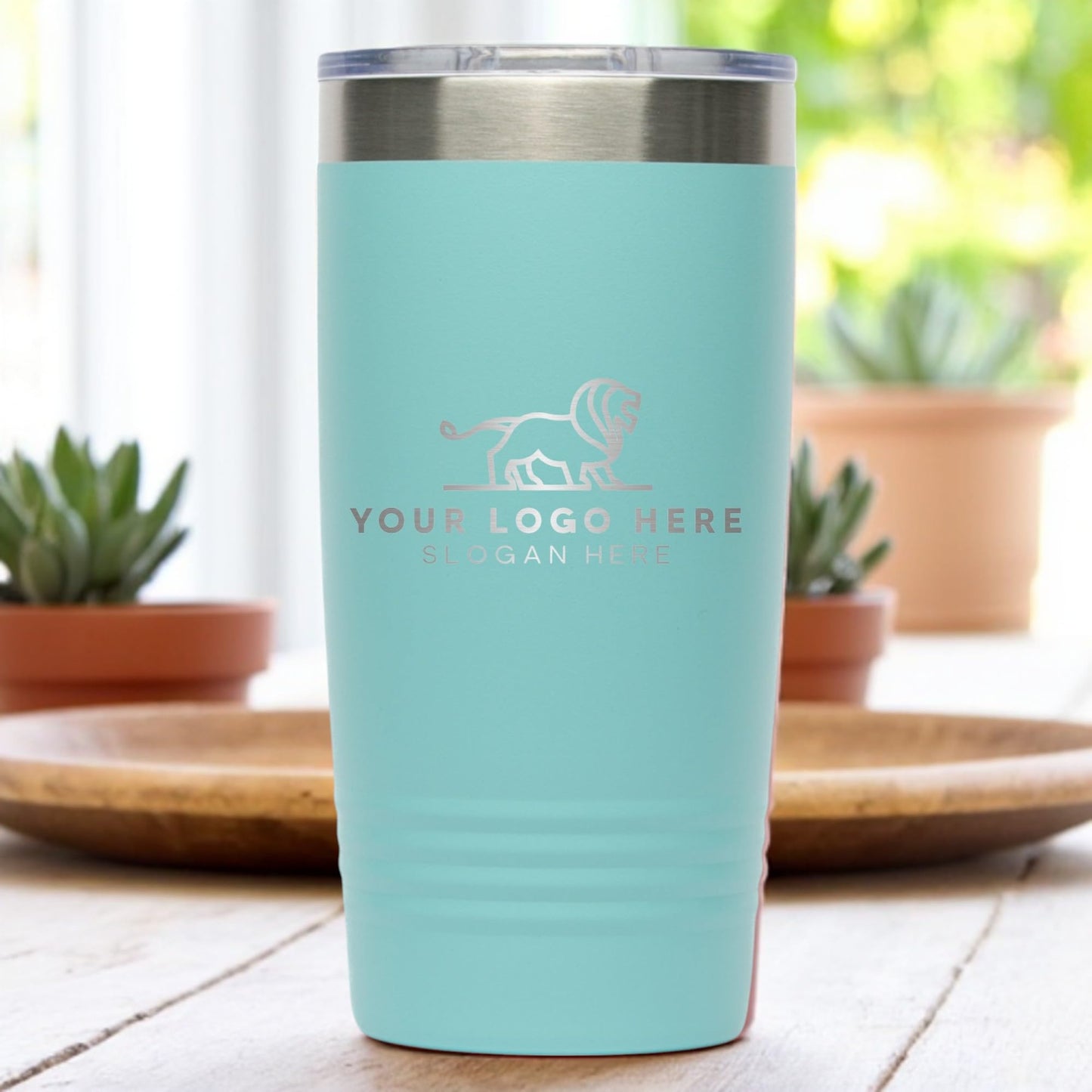20oz Stainless Steel Tumbler - Upload Your Logo, Custom Engraved, Double Wall Vacuum Insulated Travel Mug, Ideal for Corporate Gifts, Events, and Sports Teams