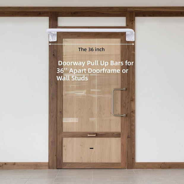 Wall Mounted Doorway Pull Up Bar, Heavy Duty Strength Training Pull-Up Bars for Doorframe, Support Beam or Joist Mount Thick Metal Sturdy Construction Support 500 lbs