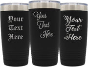My Personal Memories Customized Personalized Stainless Steel Travel Tumbler with Lid - Engraved Double-Wall Vacuum Insulated for Him, Her Your Custom Text (20 oz, Black)