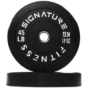 Olympic Barbell 2-Inch Rubber Bumper Plate Weight Set for Strength Training, Multiple Options