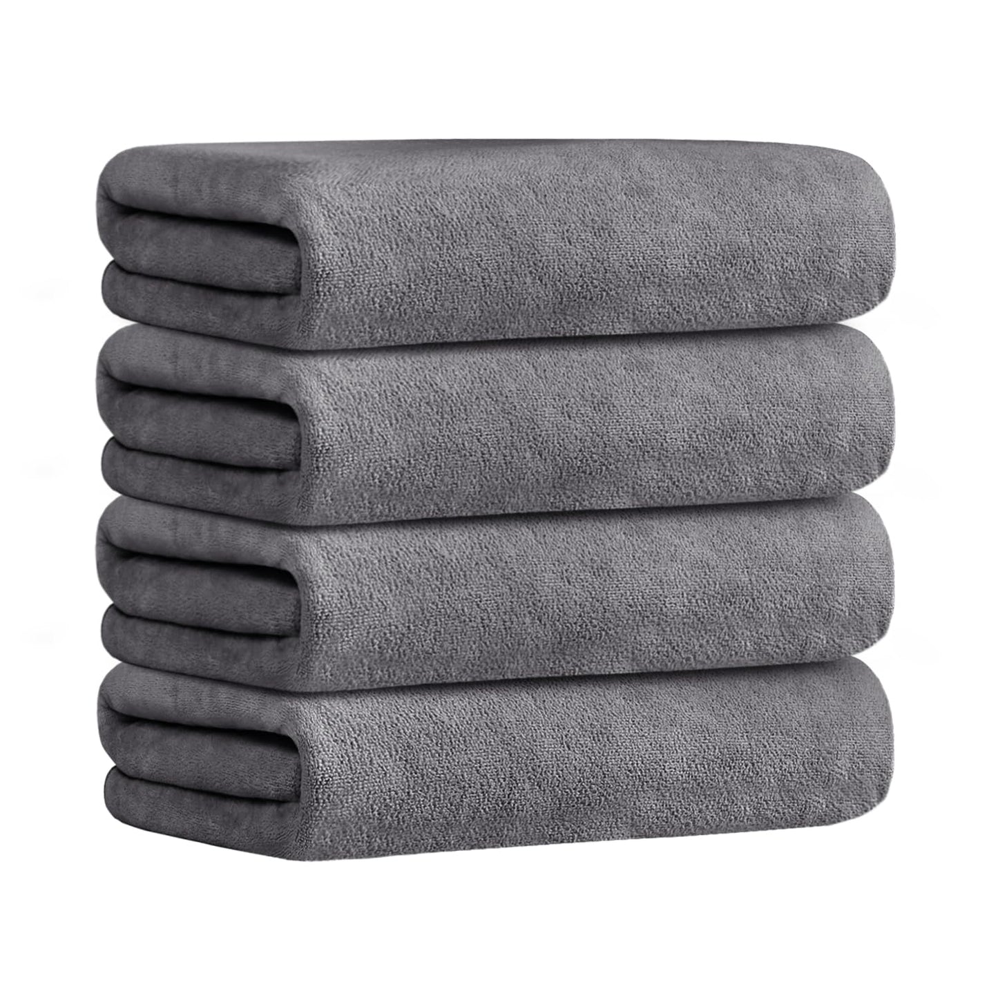 JML Microfiber Bath Towels, Oversized, Ultra Soft, Super Absorbent and Fast Drying, No Fading Large Bathroom Towel Set for Sport, Travel, Fitness, SPA and Yoga (Coral Fleece - Blue, 30 in x 60 in)