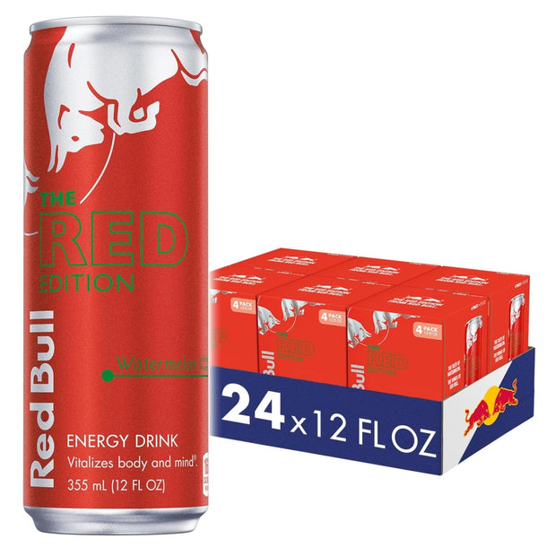Red Bull Green Edition Energy Drink, Curuba Elderflower, with 80mg Caffeine plus Taurine & B Vitamins, 8.4 Fl Oz, 6 Packs of 4 Cans (Pack of 24)
