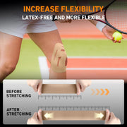 PreCut Kinesiology Tape for Knees, 12PCS Upgraded Waterproof KTQUICK Knee Tape for Knee Pain Relief Pre Cut, Original Cotton Athletic Knee Tape, Waterproof&Hypoallergenic Latex-Free for Sports (Black)