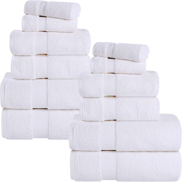 Superior Zero Twist 100% Cotton Bathroom Towels, Super Soft, Fluffy, and Absorbent, Premium Quality 6 Piece Towel Set with 2 Washcloths, 2 Hand Towels, and 2 Bath Towels, Coral