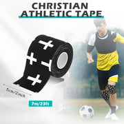 TrelaCo 1 Pcs Wrist Tape Baseball Cross Athletic 2in x 23ft Cotton Cross Wrist Tape Serrated Edges for Fingers Ankles Injury Wrap, Football Baseball Hockey Soccer (White)