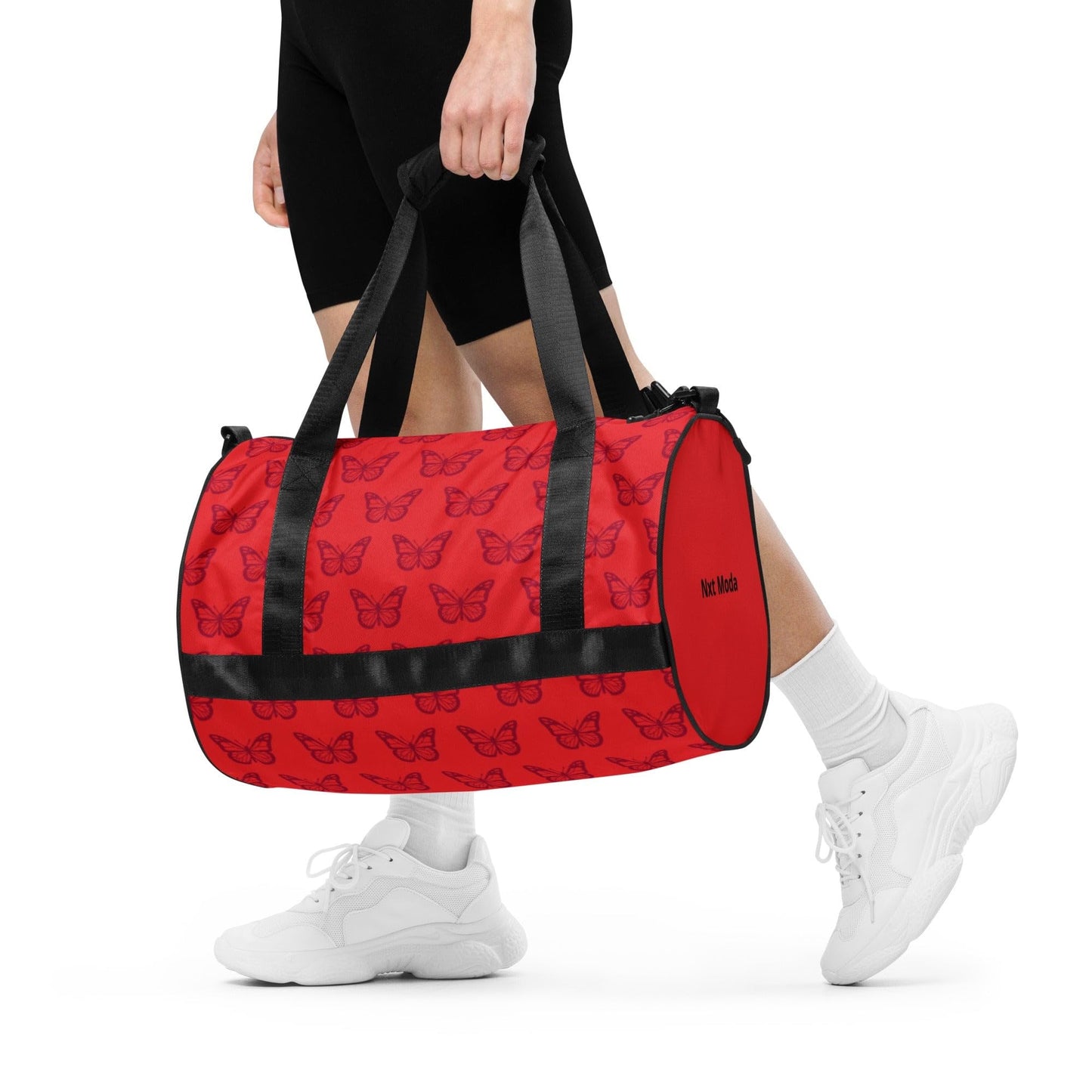 Nxt Moda Butterfly Crossbody Duffle Overnight Travel Carry On Gym Bag Women Sports Fitness Inside & Outside Pocket Cute Fashion Animal Print Shoulder Pads Water Proof Machine Washable (Zinn)