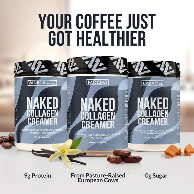 Naked Collagen Mocha Coffee Creamer - Collagen Creamer For Coffee - Dairy-Free, Gluten-Free, GMO-Free - Support Hair, Skin, and Nails - 40 Servings