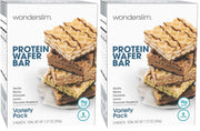 WonderSlim Protein Wafer Snack Bar, Variety Pack, 15g Protein, 5 Flavors, 0mg Cholesterol (5ct)
