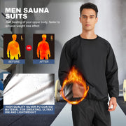 Sauna Suit for Men Heats Sauna Sweat Shirt Non Rip Boxing Sweat Suits Weight Loss Gym Tops Sauna Pants