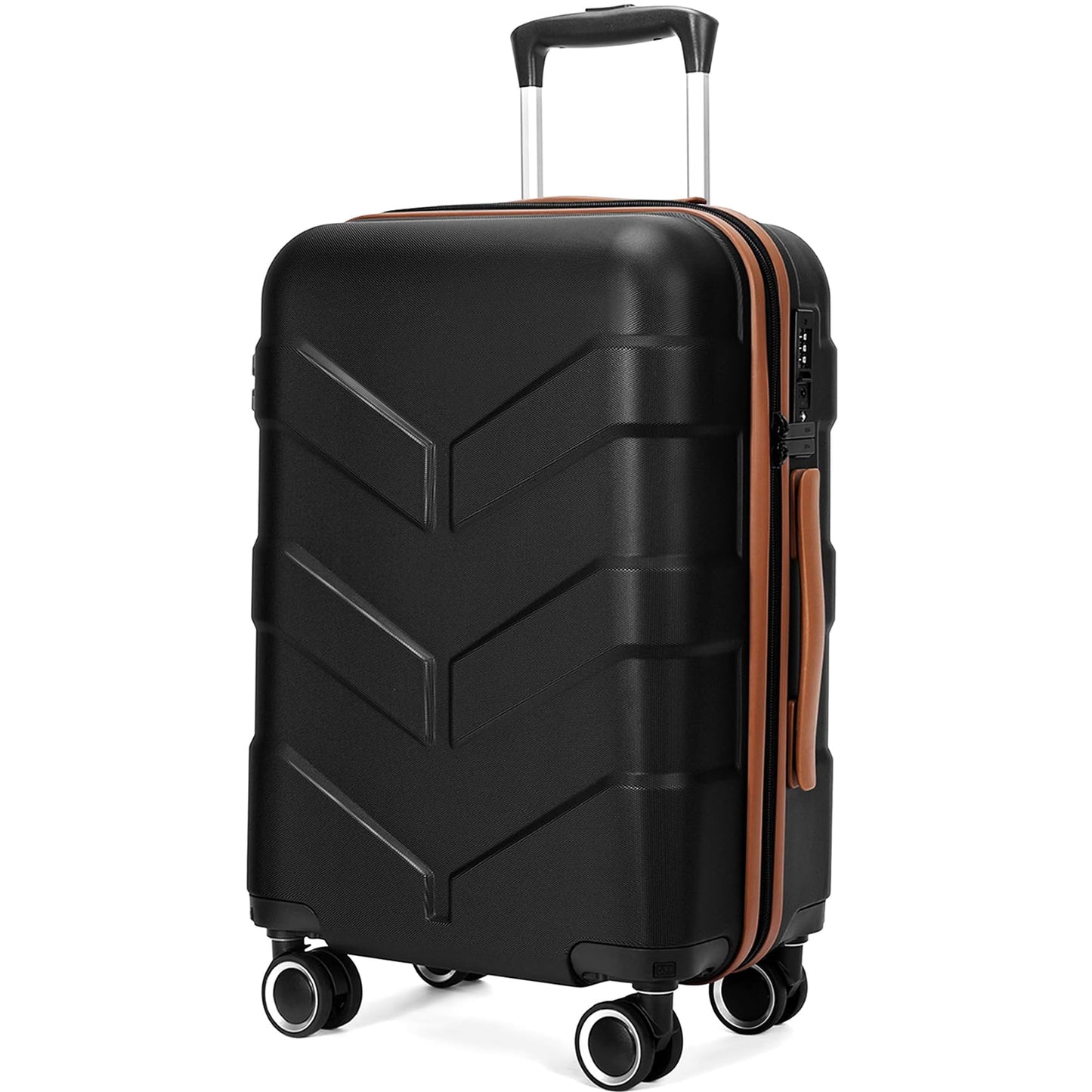 Luggage Sets 3 Piece with Spinner Wheel, Hardside Suitcase Set with TSA Lock, Expandable Lightweight Travel Luggage for Men and Women, Black