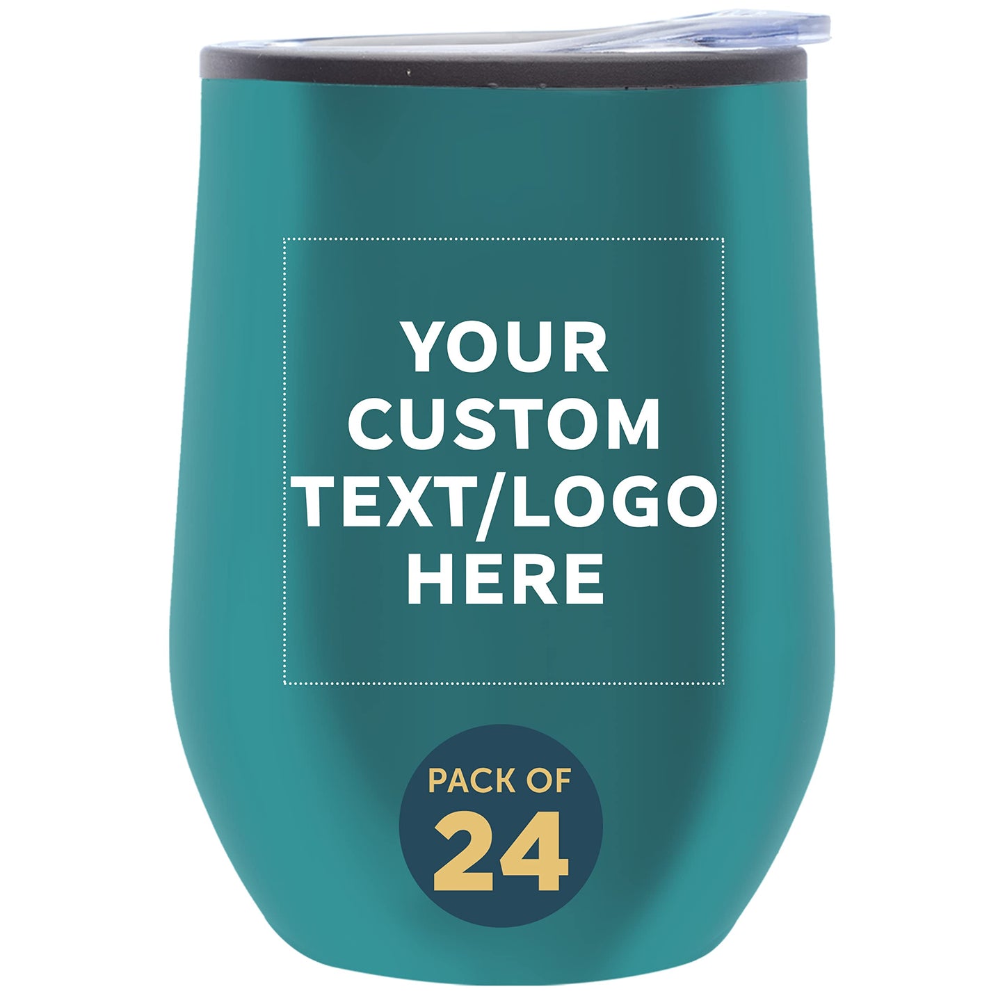 Custom Stemless Wine Tumblers 12 oz. Set of 6, Personalized Bulk Pack - Insulated, Perfect for Wine, Cocktails, Other Hot & Cold Beverages - Silver