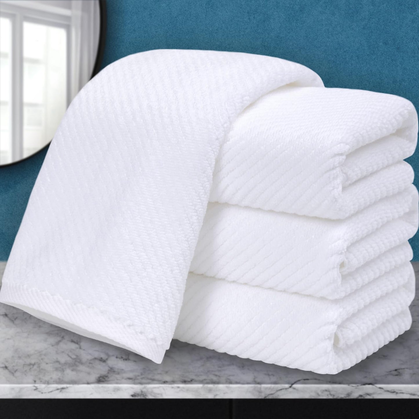 VOOVA & MOVAS Bathroom Hand Towels Set of 4, Large 18"x28" - 100% Cotton | Quick Dry | Light Weight | Thick | Soft | Absorption, Luxury Hand Towels for Showering, Hot Pink Bathroom Decor